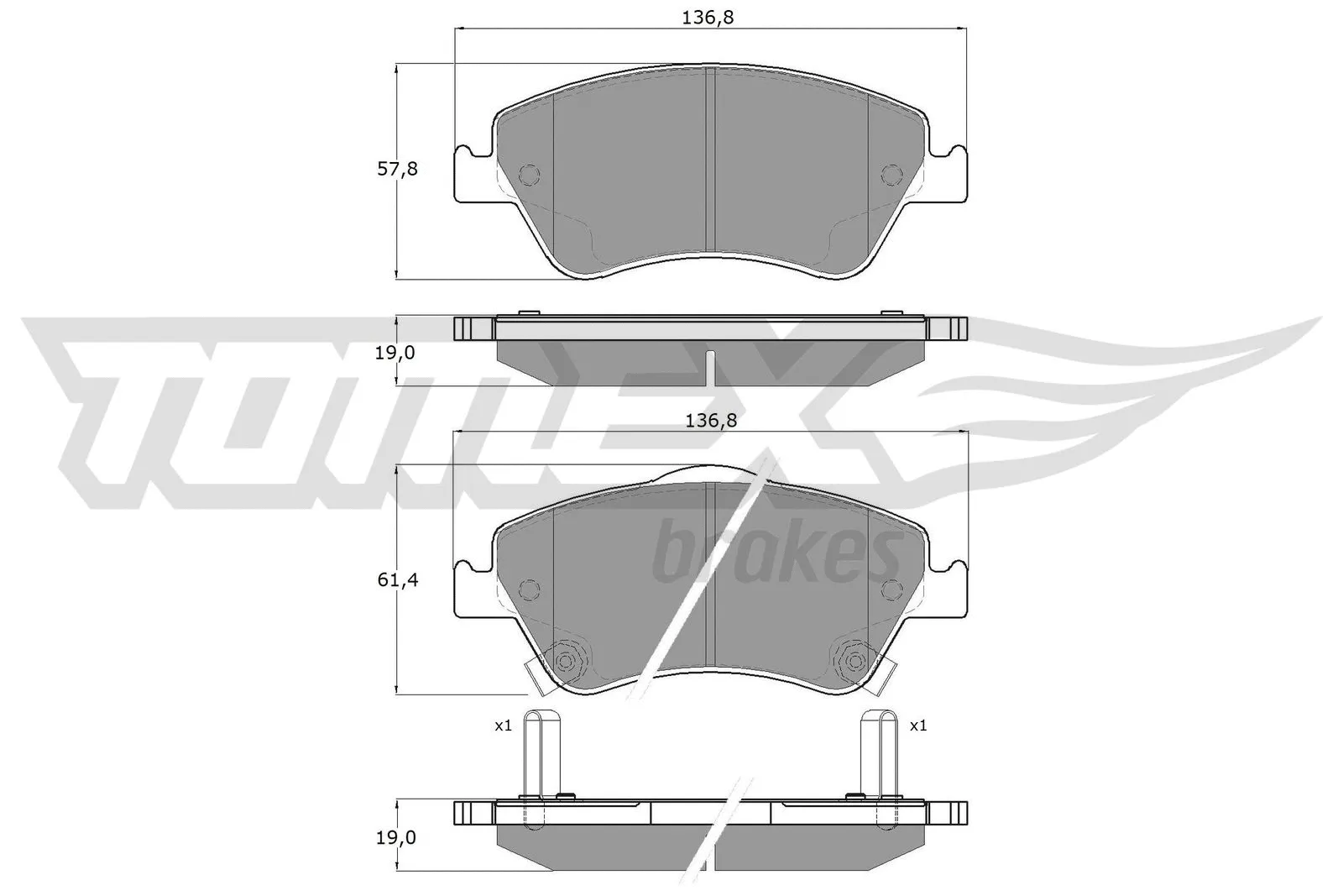 Kit de plaquettes de frein, frein à disque TOMEX Brakes TX 16-45