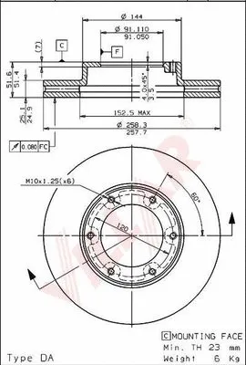 Disque de frein VILLAR 628.1800