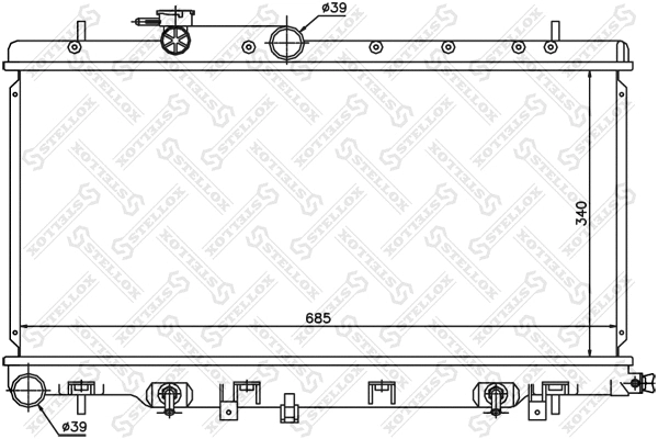 Radiateur, refroidissement du moteur STELLOX 10-25144-SX