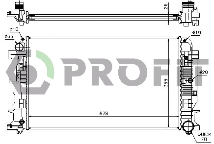 Radiateur, refroidissement du moteur PROFIT PR 3546A6