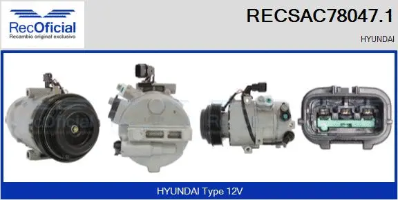 Compresseur, climatisation RECOFICIAL RECSAC78047.1