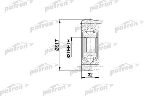 Jeu de joints, arbre de transmission PATRON PCV3003