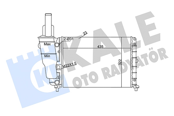 Radiateur, refroidissement du moteur KALE OTO RADYATÖR 351840