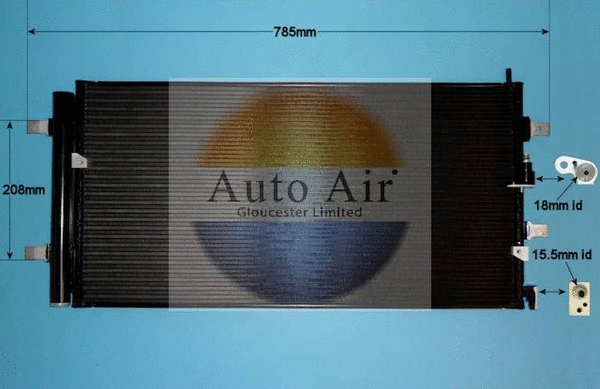 Condenseur, climatisation AUTO AIR GLOUCESTER 16-9709