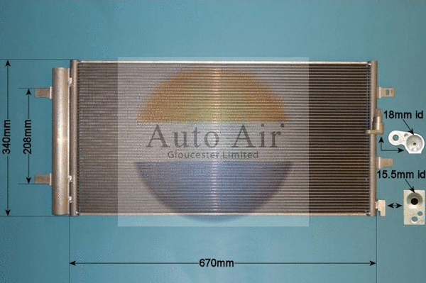 Condenseur, climatisation AUTO AIR GLOUCESTER 16-9821