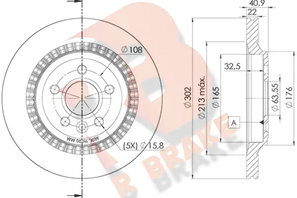 Disque de frein R BRAKE 78RBD27293