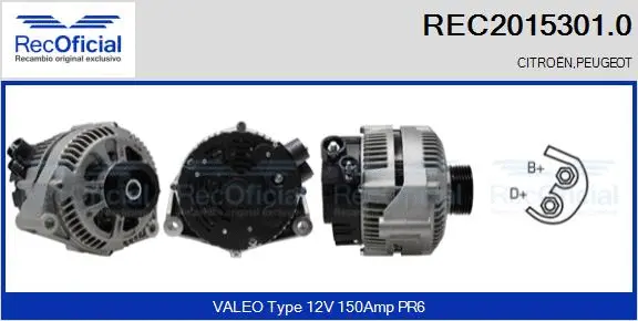 Alternateur RECOFICIAL REC2015301.0