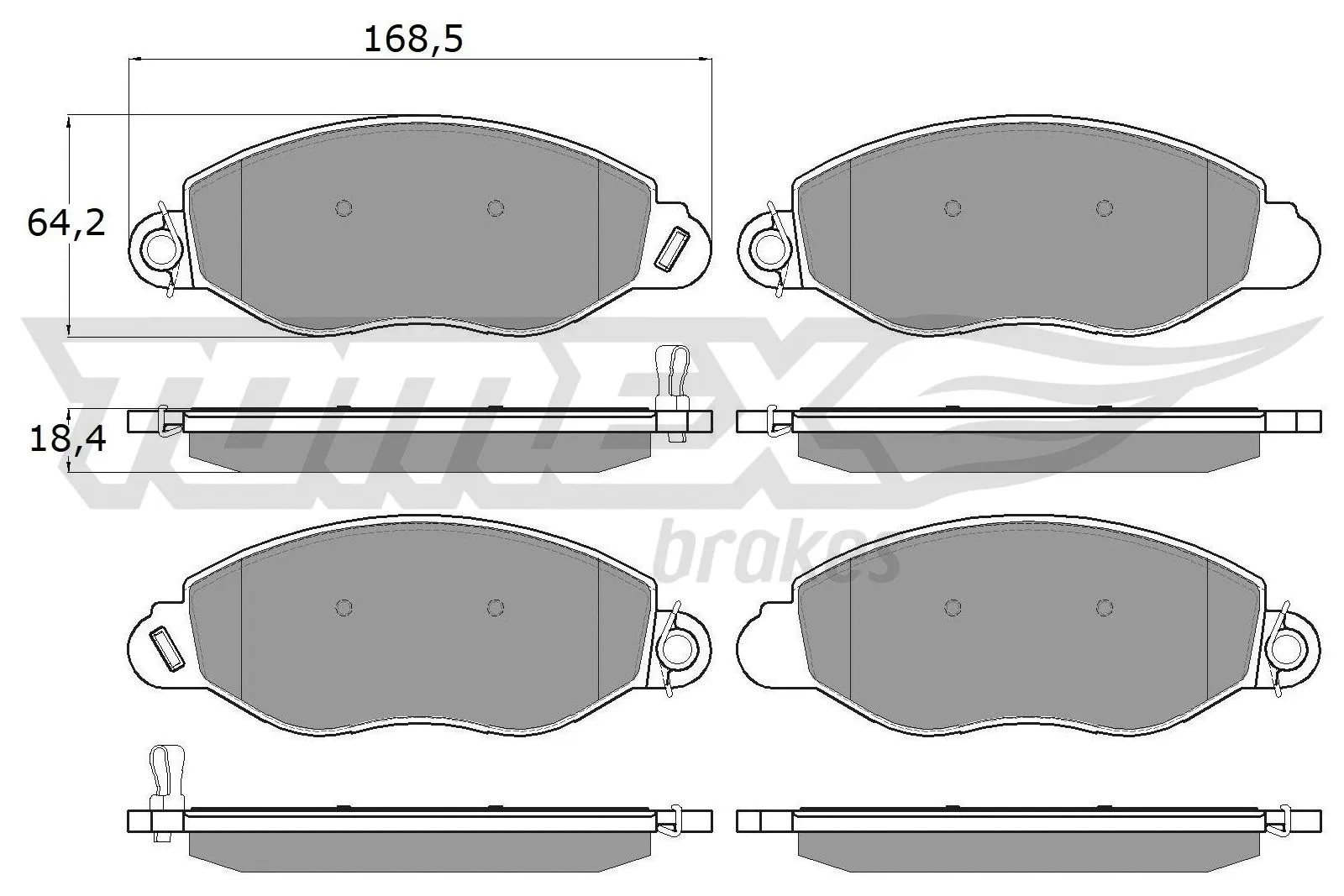 Kit de plaquettes de frein, frein à disque TOMEX Brakes TX 12-61