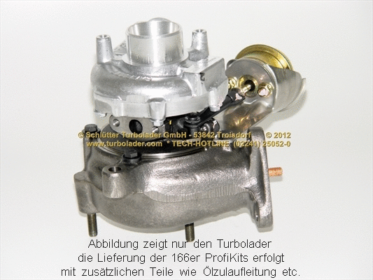 Turbocompresseur, suralimentation SCHLÜTTER TURBOLADER 166-00590MAX