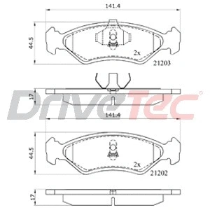 Kit de plaquettes de frein, frein à disque DriveTec DPAD591