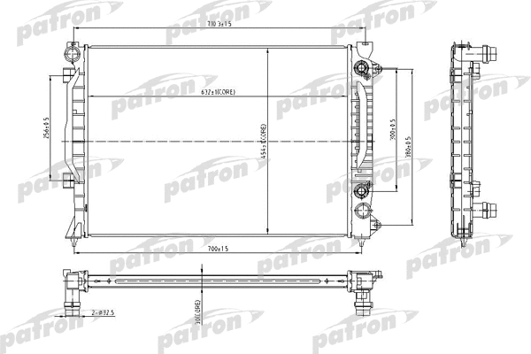 Radiateur, refroidissement du moteur PATRON PRS3011
