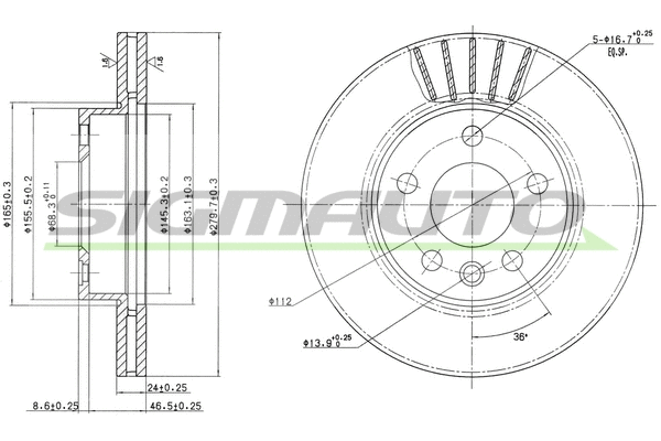 Disque de frein SIGMAUTO DBB010V