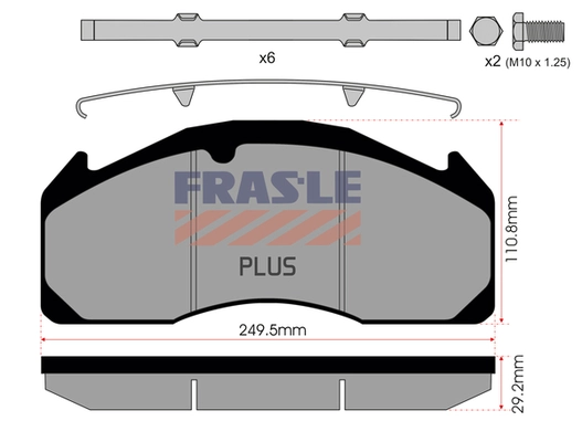 Kit de plaquettes de frein, frein à disque FRAS-LE PD/529-K008-PLUS