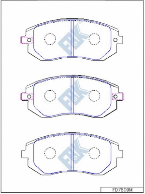 Kit de plaquettes de frein, frein à disque FBK FD7809M