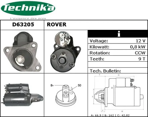 Démarreur Technika D63205