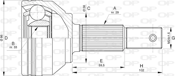Jeu de joints, arbre de transmission OPEN PARTS CVJ5755.10