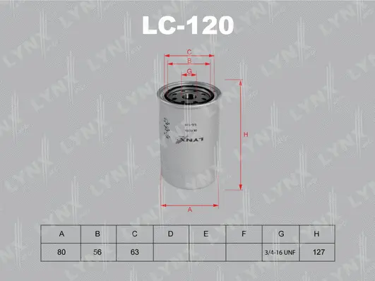 Filtre à huile LYNXAUTO LC-120