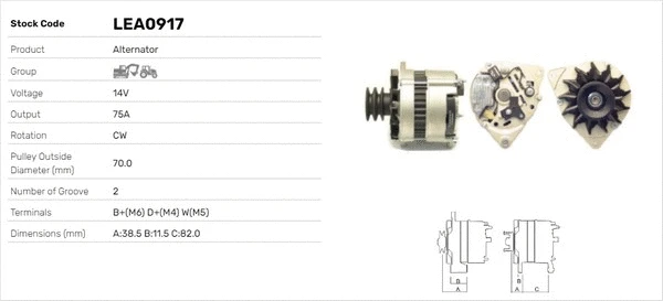 Alternateur LUSA LEA0917