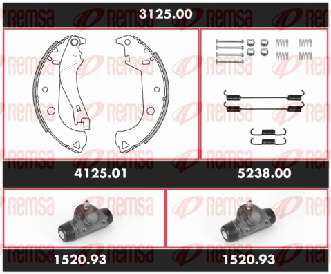 Kit de freins, freins à tambours REMSA 3125.00