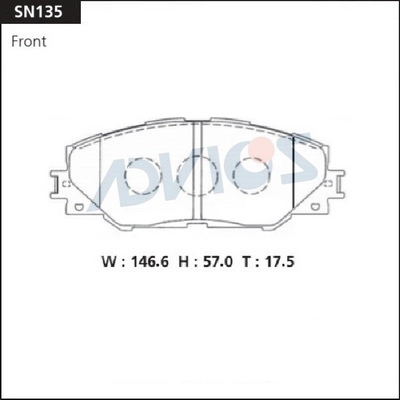 Kit de plaquettes de frein, frein à disque ADVICS SN135