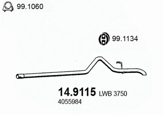 Tuyau d'échappement ASSO 14.9115