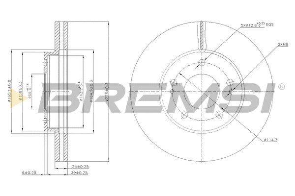 Disque de frein BREMSI CD7393V