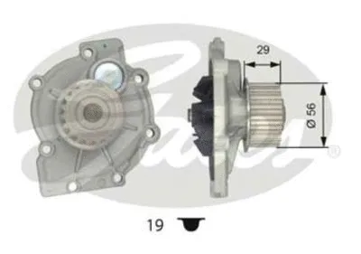 Pompe à eau, refroidissement du moteur GATES-BR WP0067