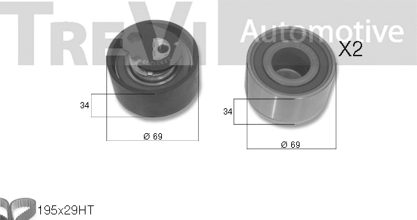 Kit de courroie crantée TREVI AUTOMOTIVE KD1329
