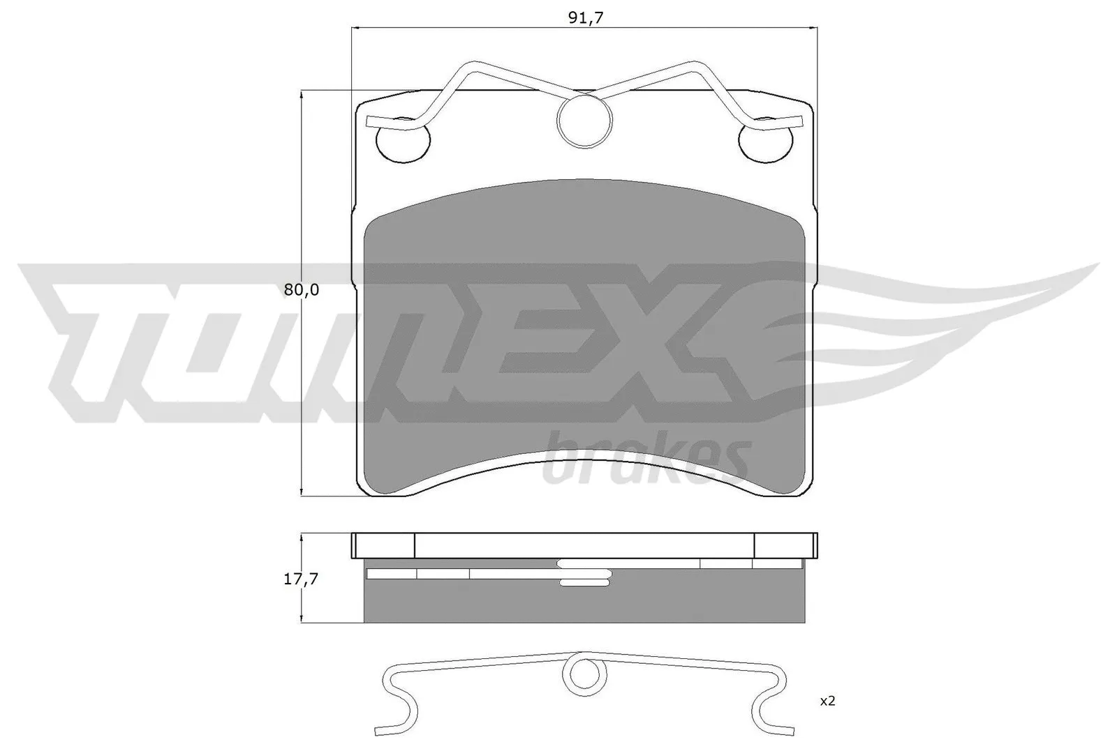 Kit de plaquettes de frein, frein à disque TOMEX Brakes TX 10-64