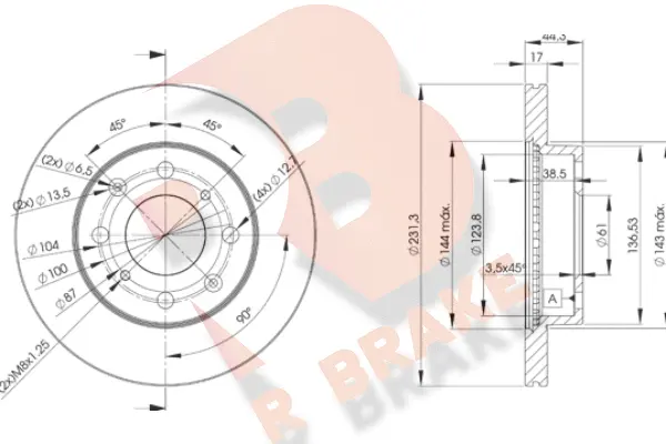 Disque de frein R BRAKE 78RBD21702