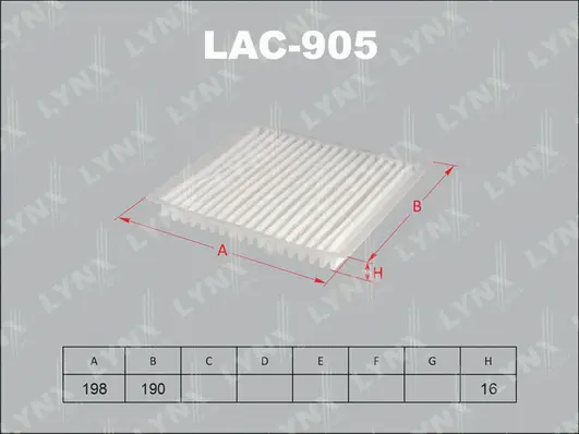 Filtre, air de l'habitacle LYNXAUTO LAC-905
