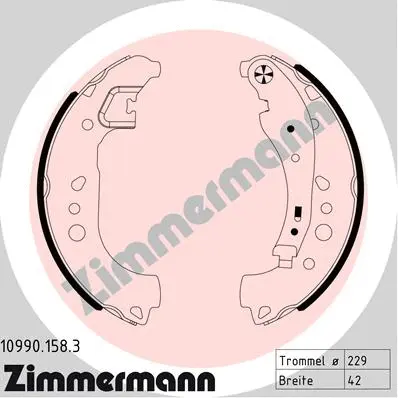 Jeu de mâchoires de frein ZIMMERMANN 10990.158.3