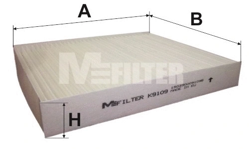 Filtre, air de l'habitacle MFILTER K 9109
