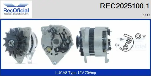Alternateur RECOFICIAL REC2025100.1