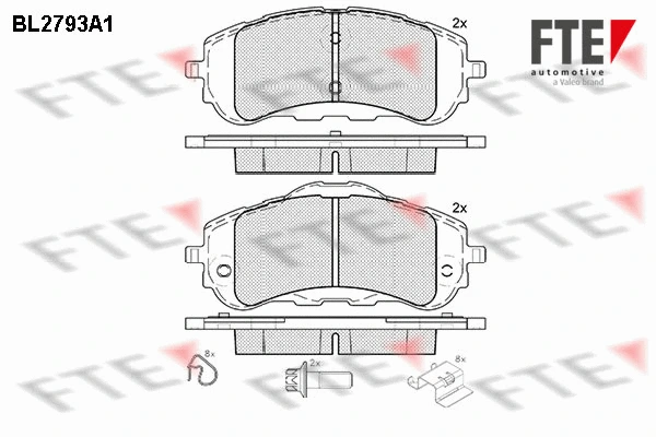 Kit de plaquettes de frein, frein à disque FTE 9010986