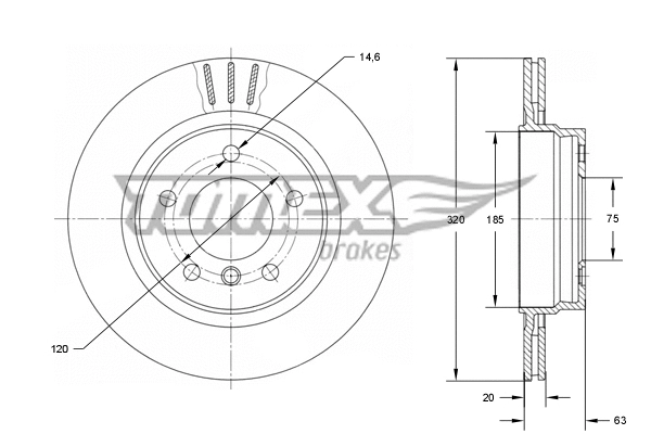 Disque de frein TOMEX Brakes TX 73-96