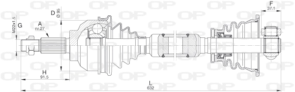 Arbre de transmission OPEN PARTS DRS6241.00