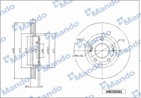 Disque de frein MANDO MBC030191