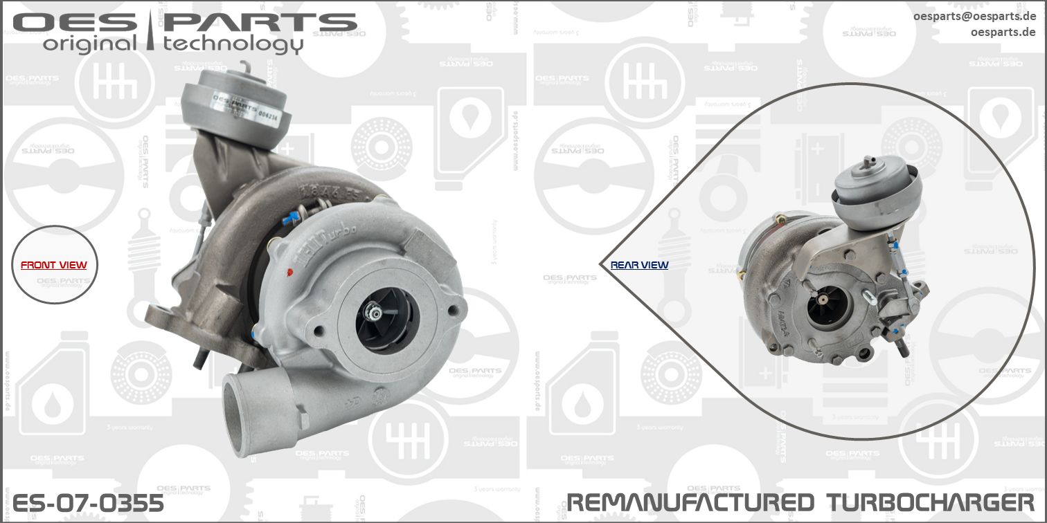 Turbocompresseur, suralimentation OES PARTS ES-07-0355