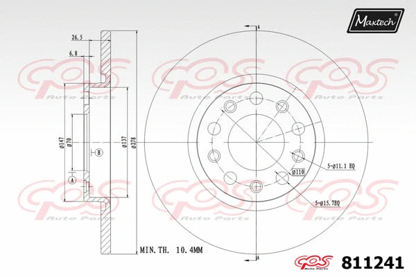 Disque de frein MAXTECH 811241