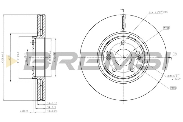Disque de frein BREMSI CD7511V