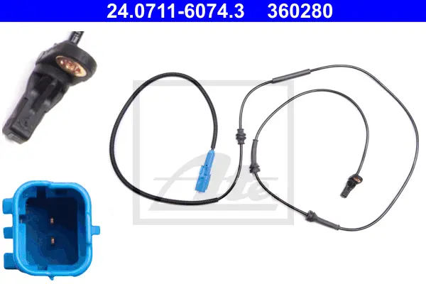 Capteur, vitesse de roue ATE-APAC 24.0711-6074.3