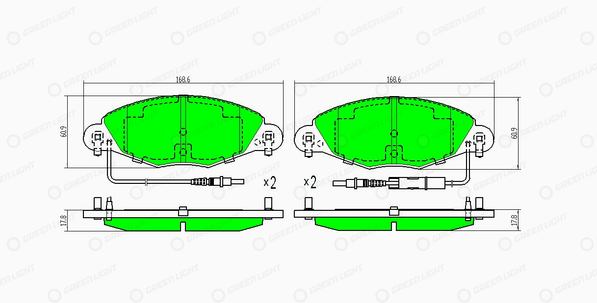 Kit de plaquettes de frein, frein à disque Automotive Adriado GLBP0141
