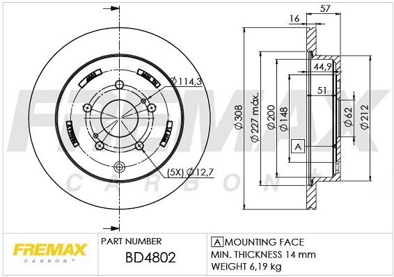 Disque de frein FREMAX BD-4802