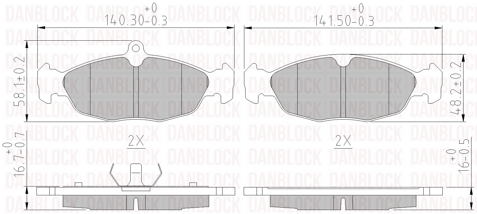 Kit de plaquettes de frein, frein à disque DANBLOCK DB 510118
