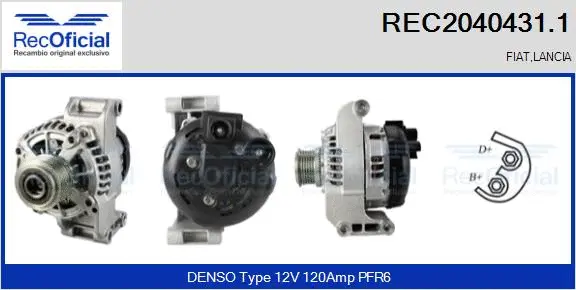 Alternateur RECOFICIAL REC2040431.1