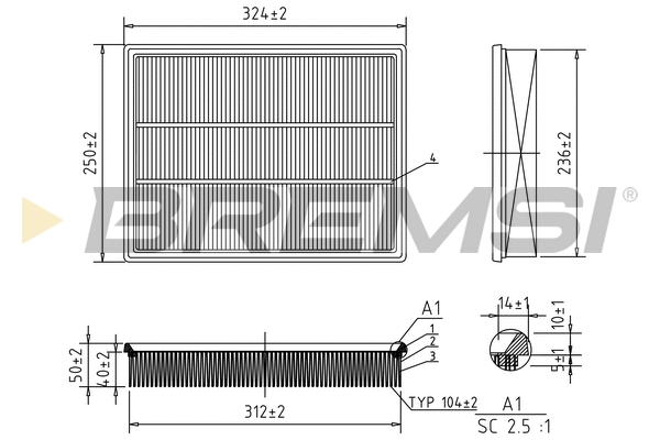 Filtre à air BREMSI FA0579