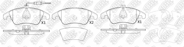 Kit de plaquettes de frein, frein à disque NiBK PN0395W