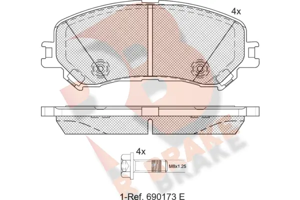 Kit de plaquettes de frein, frein à disque R BRAKE RB2259
