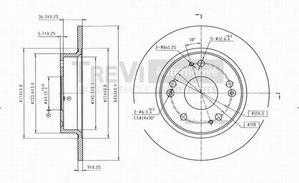 Disque de frein TREVI AUTOMOTIVE BD1072